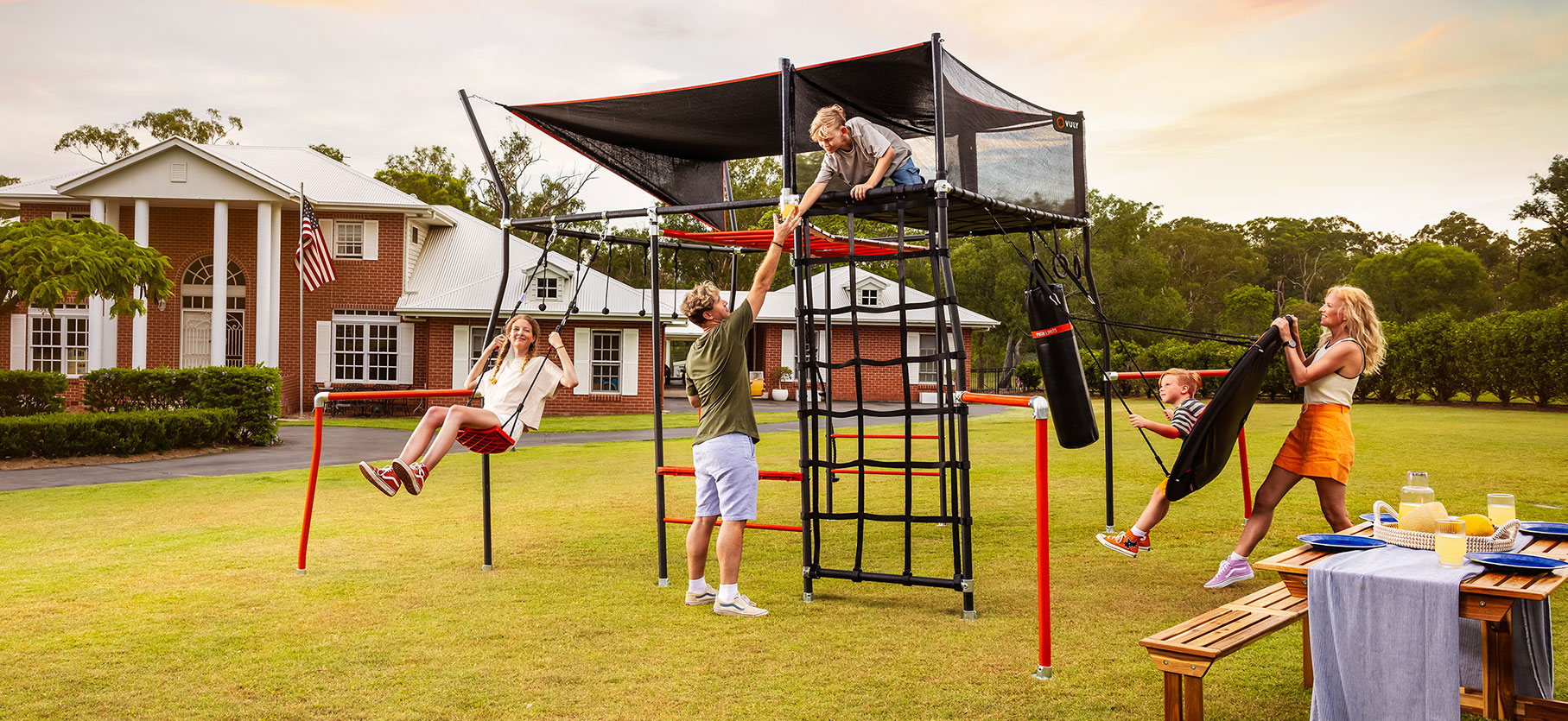 The only monkey bars in the world with a cubby.