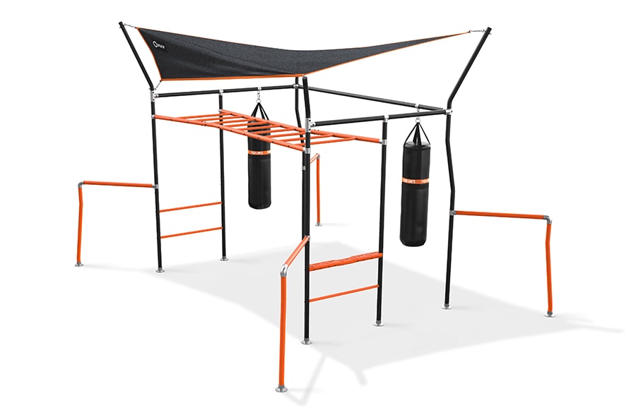 Boxing bag on Vuly Quest monkey bars