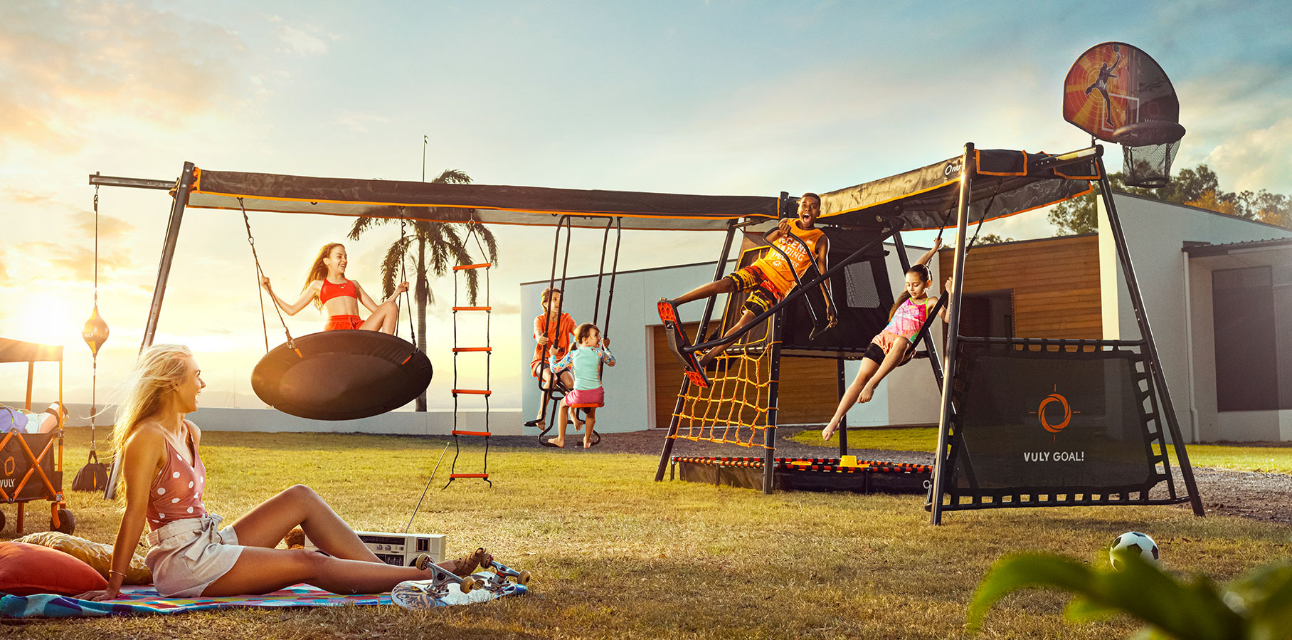 Max Swing Set with shade cover